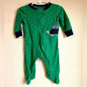 Carter's Green and Navy Turtle Footie size 6M